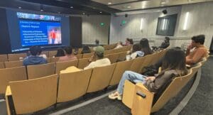 group of students in a theater