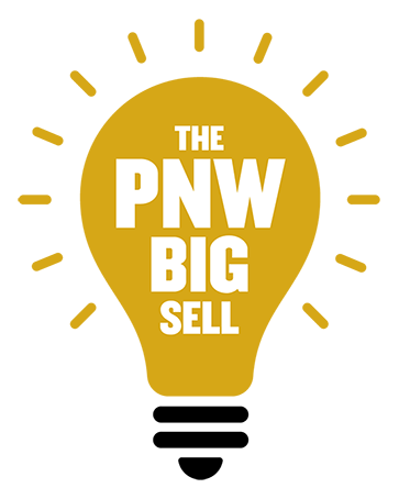 Illustration of an illuminated lightbulb with the words "The PNW Big Sell" inside.