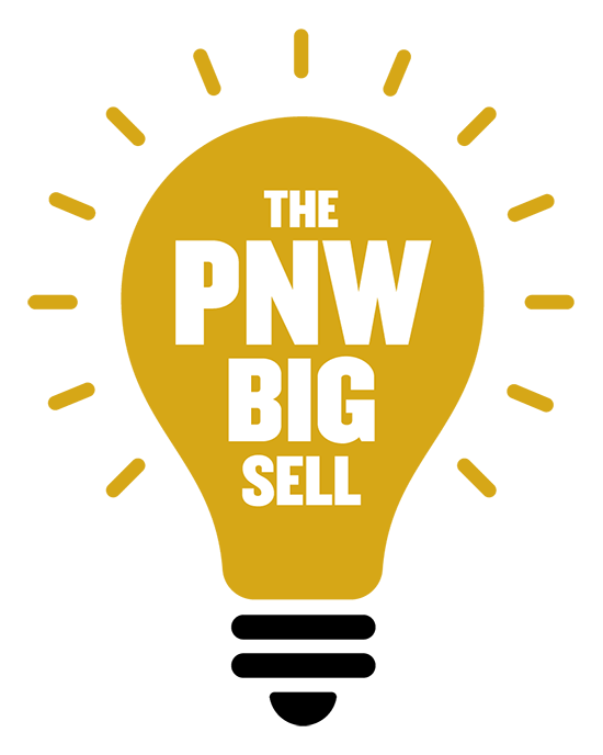 Illustration of an illuminated lightbulb with the words "The PNW Big Sell" inside.