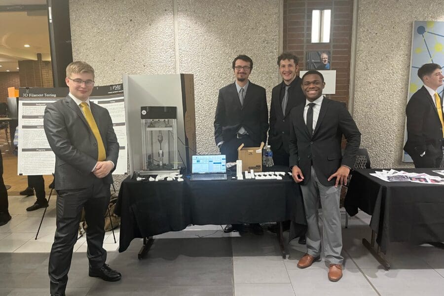 College of Technology students shared their capstone research projects with visitors in the Student Union & Library Building during Technology Day.