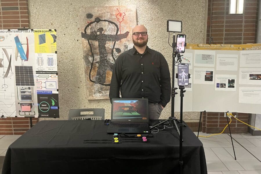 College of Technology students presented capstone projects and research in the main concourse of the Student Union & Library Building.