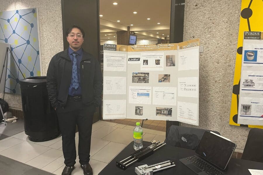 College of Technology students presented capstone projects and research in the main concourse of the Student Union & Library Building.