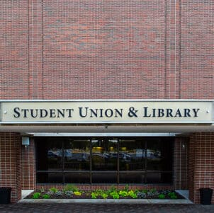 Front entrance: Student Union and Library Building (SULB)