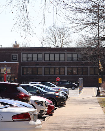 A parking lot on the Hammond campus