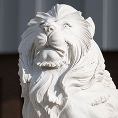 A white Lion statue