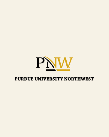 Logo: PNW Purdue University Northwest on a gold background