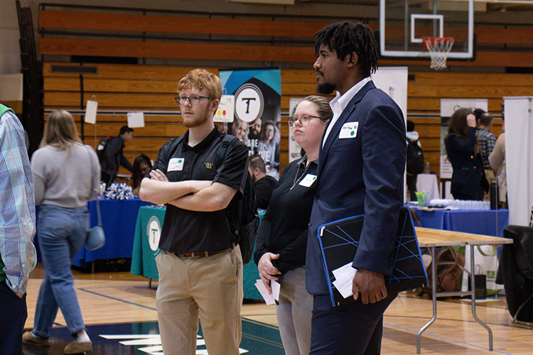 Students attend a career fair