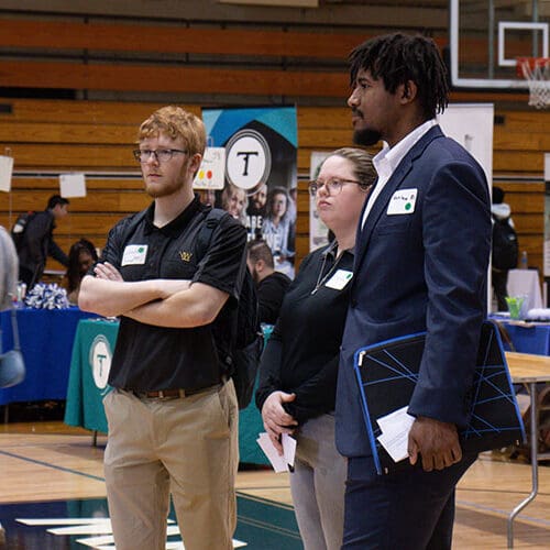 Students attend a career fair