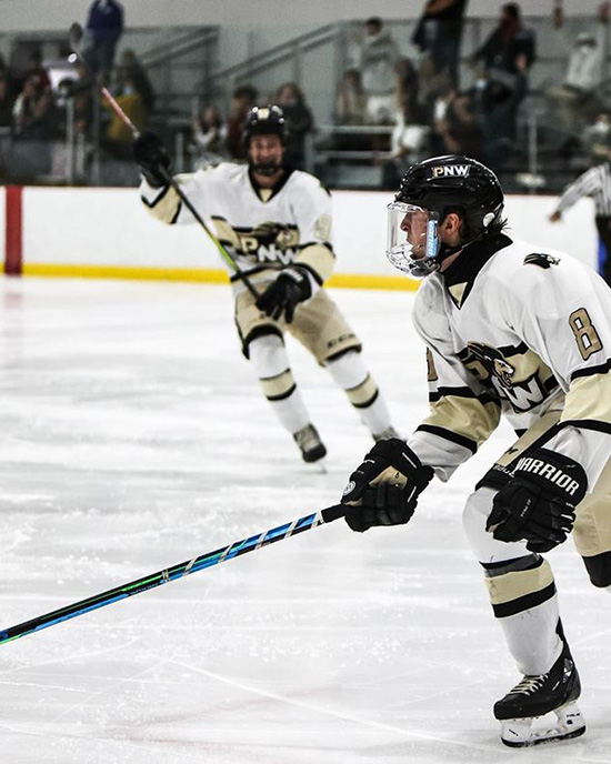 PNW's Hockey Team on the ice