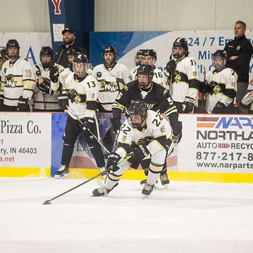 Hockey players take to the ice