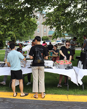 Students at a picnic