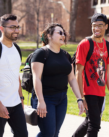 PNW students walk across campus