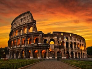 Exterior view of the Colosseum in Rome