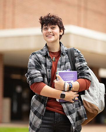 A PNW student on campus