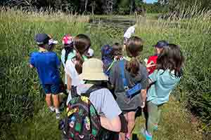 Several children attend a camp at Gabis