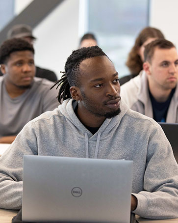 PNW students work on computers in a classroom