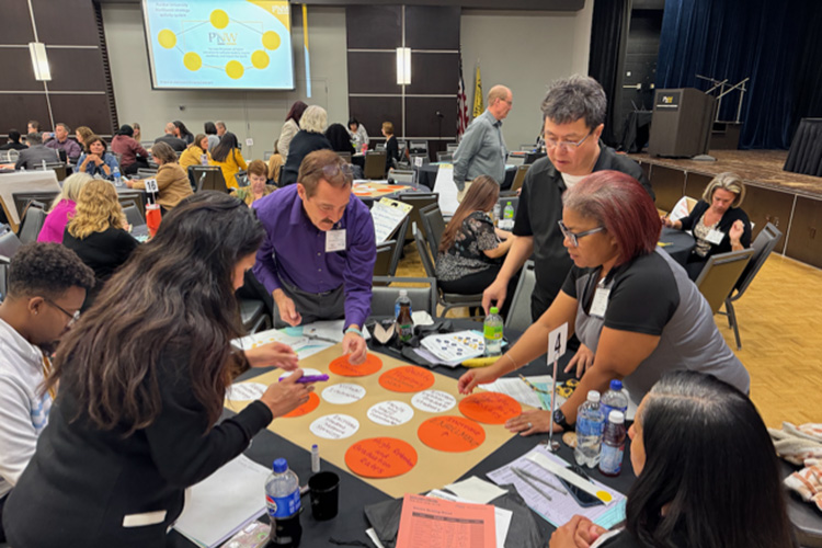 Participants take part in a Strategic Plan session on PNW's Hammond Campus.