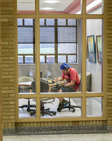 Student sitting at desk