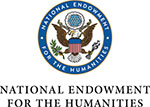 Logo: National Endowment for the Humanities, with a seal including an eagle holding an olive branch and a bundle of arrows, with an American seal on its chests and E Pluribus Unum on a ribbon above.